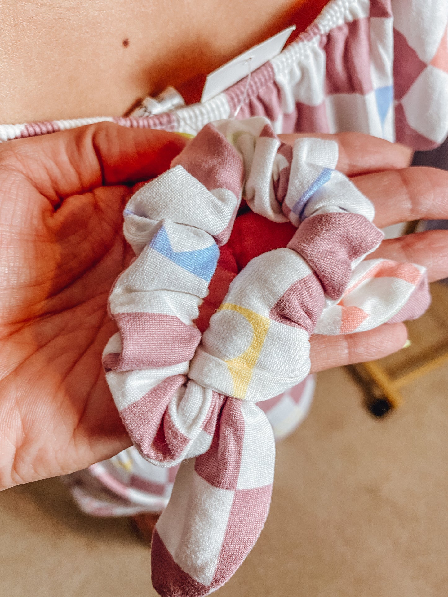 Heart on My Sleeve Mauve Romper & Scrunchie